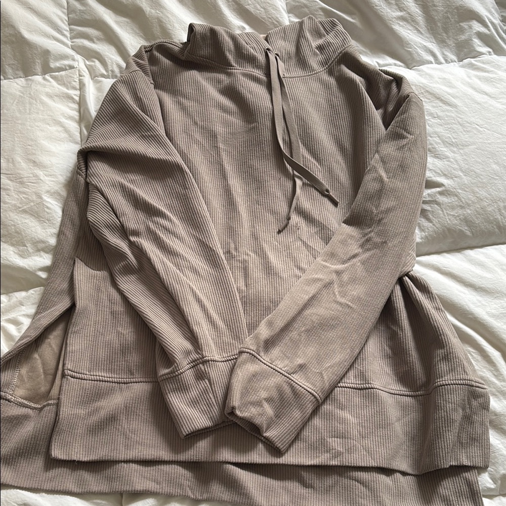 90 Degree By Reflex Oversize Taupe Sweatshirt/Hoodie